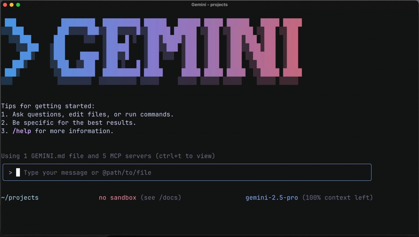 Gemini CLI — бесплатный ИИ-помощник с открытым исходным кодом